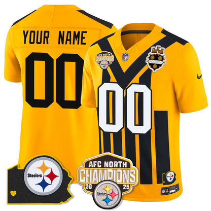 PIT AFC North Division Champions Vapor Limited Custom Jersey - All Stitched