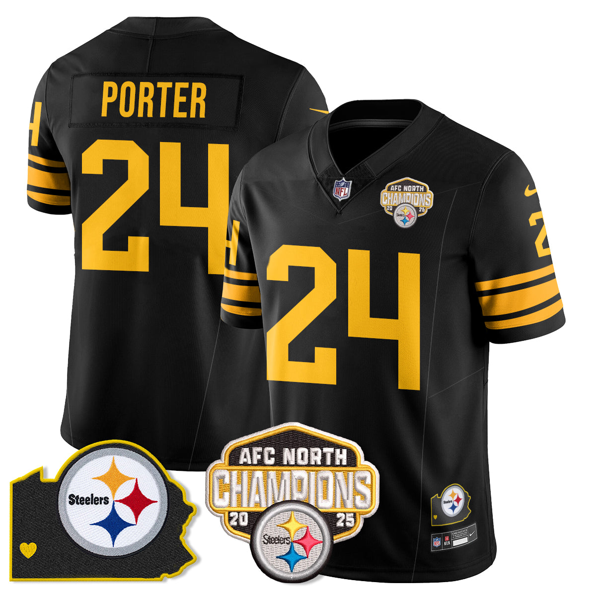 PIT AFC North Division Champions Vapor Limited Jersey - All Stitched