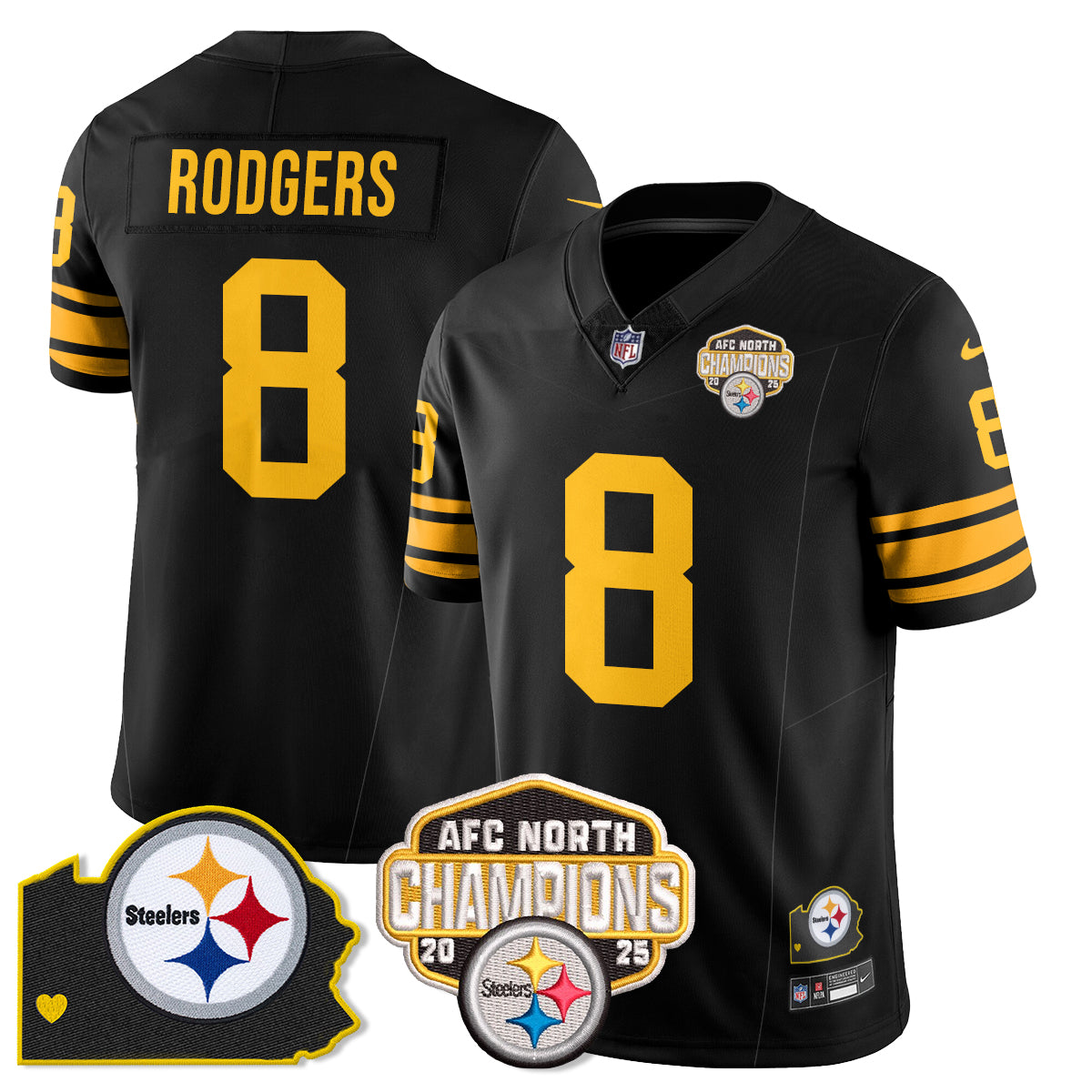 PIT AFC North Division Champions Vapor Limited Jersey - All Stitched