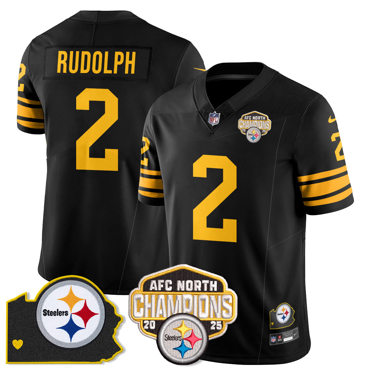 PIT AFC North Division Champions Vapor Limited Jersey - All Stitched