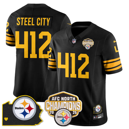 PIT AFC North Division Champions Vapor Limited Jersey - All Stitched