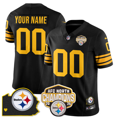 PIT AFC North Division Champions Vapor Limited Custom Jersey - All Stitched
