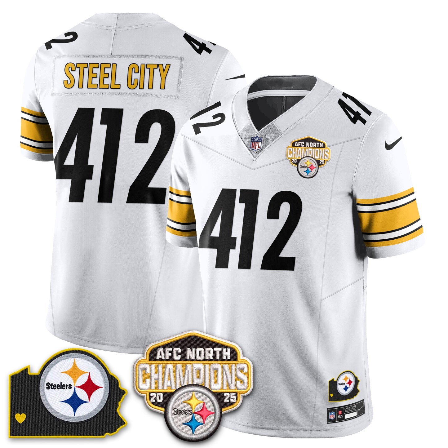 PIT AFC North Division Champions Vapor Limited Jersey - All Stitched