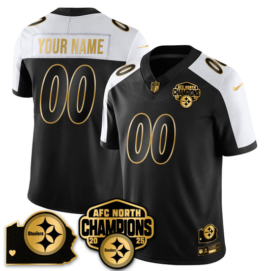 Custom PIT AFC North Division Champions Vapor Limited Gold Jersey - All Stitched