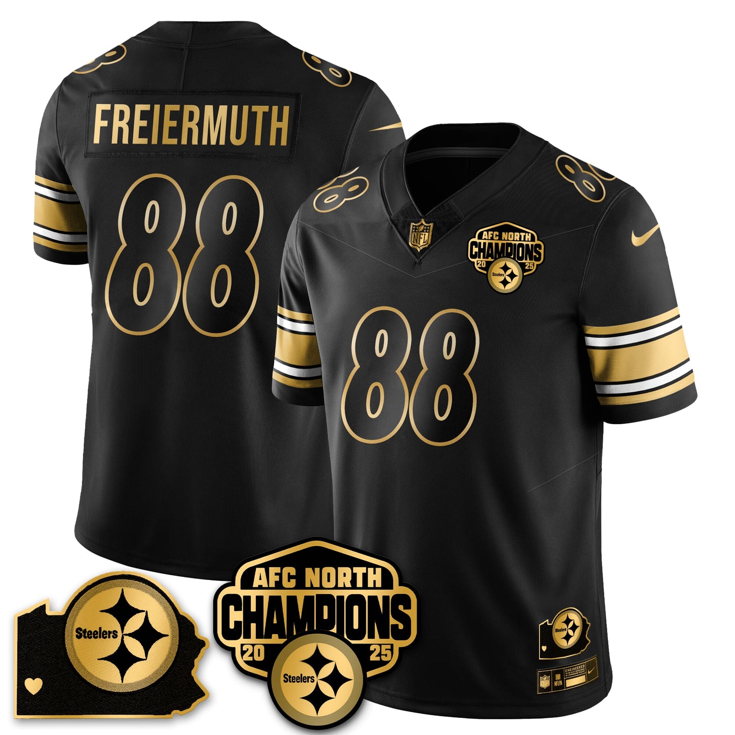 PIT AFC North Division Champions Vapor Limited Gold Jersey - All Stitched