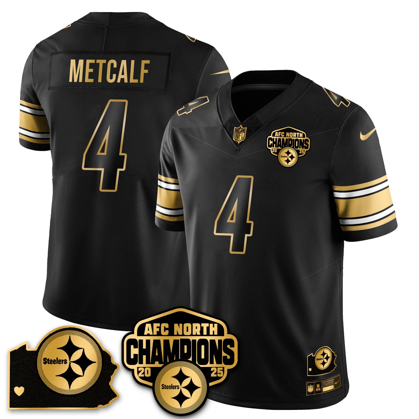 PIT AFC North Division Champions Vapor Limited Gold Jersey - All Stitched