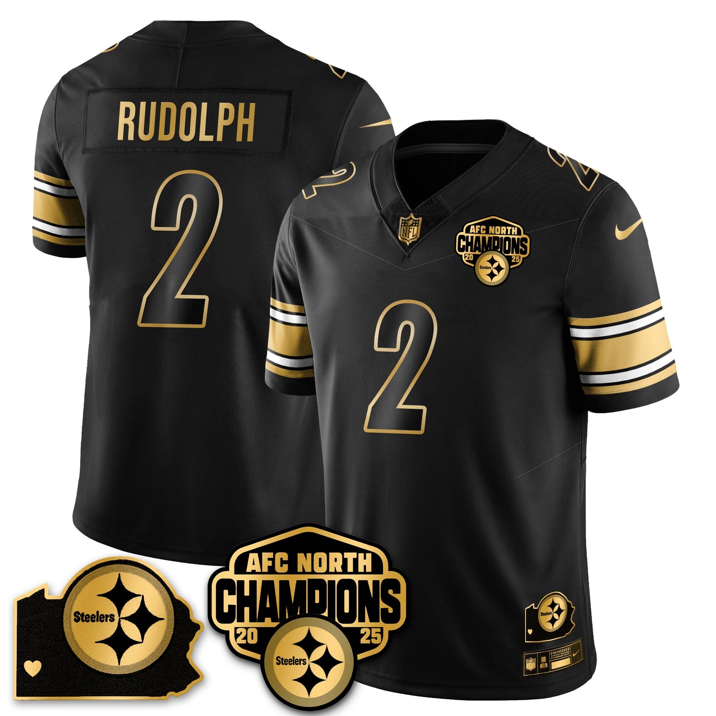 PIT AFC North Division Champions Vapor Limited Gold Jersey - All Stitched