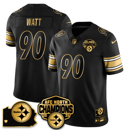 PIT AFC North Division Champions Vapor Limited Gold Jersey - All Stitched