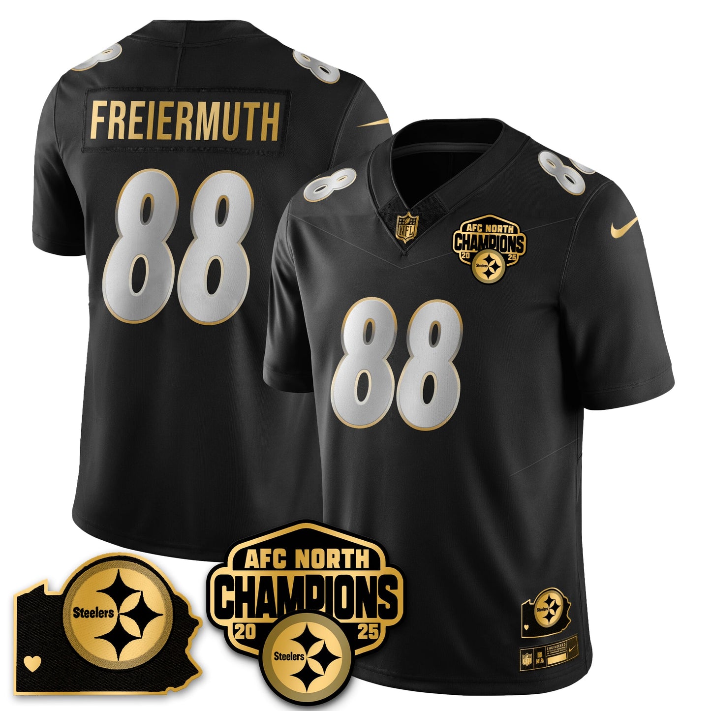 PIT AFC North Division Champions Vapor Limited Gold Jersey - All Stitched