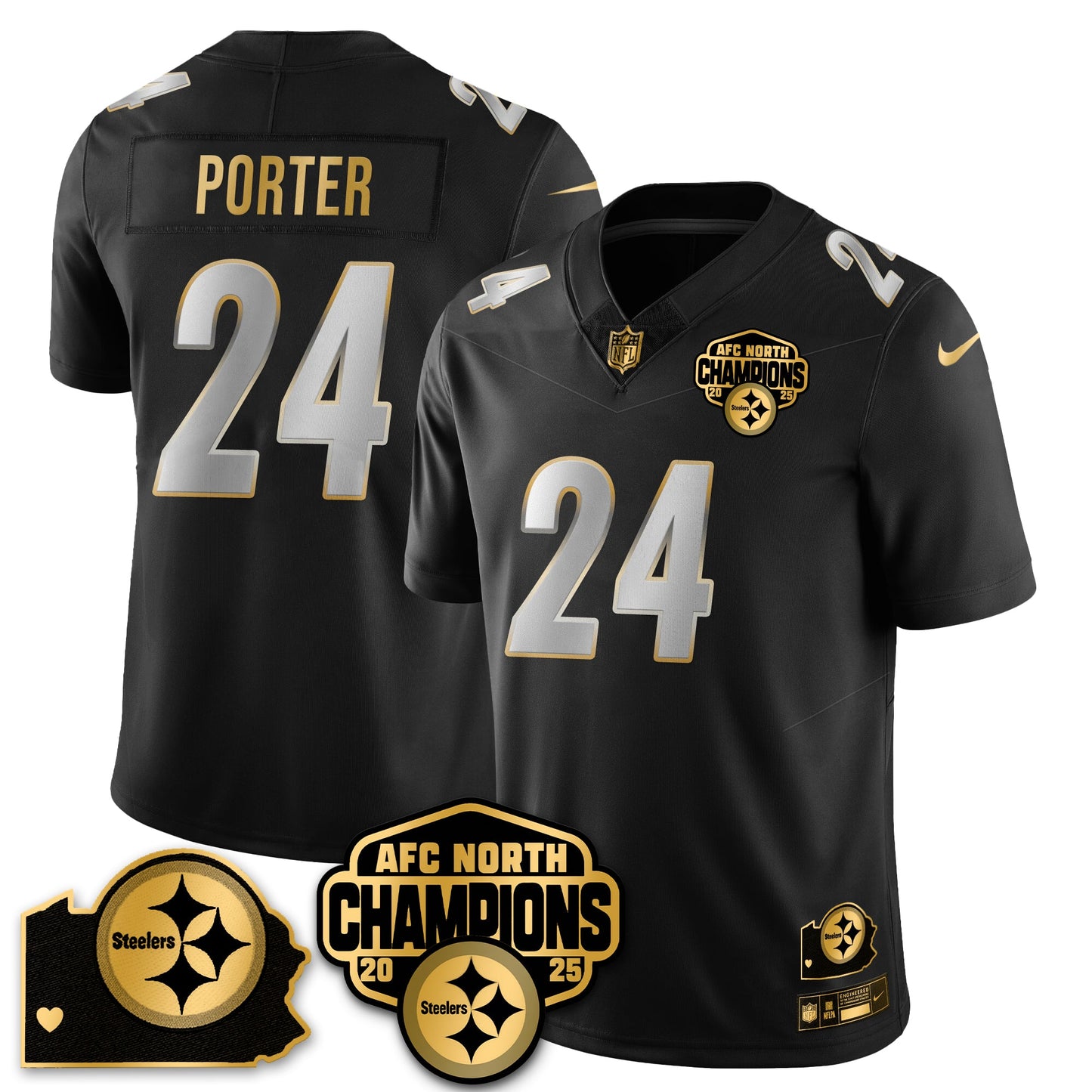 PIT AFC North Division Champions Vapor Limited Gold Jersey - All Stitched