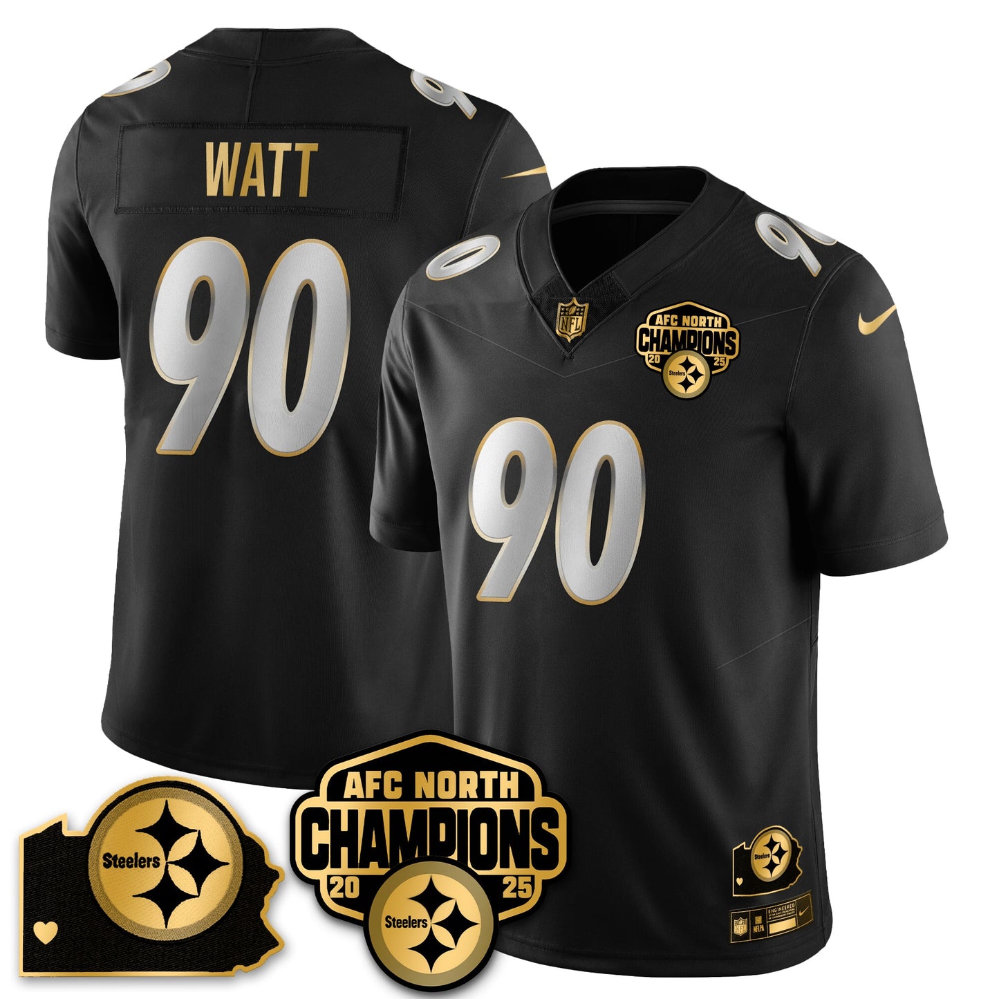 PIT AFC North Division Champions Vapor Limited Gold Jersey - All Stitched