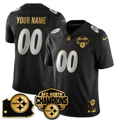 Custom PIT AFC North Division Champions Vapor Limited Gold Jersey - All Stitched
