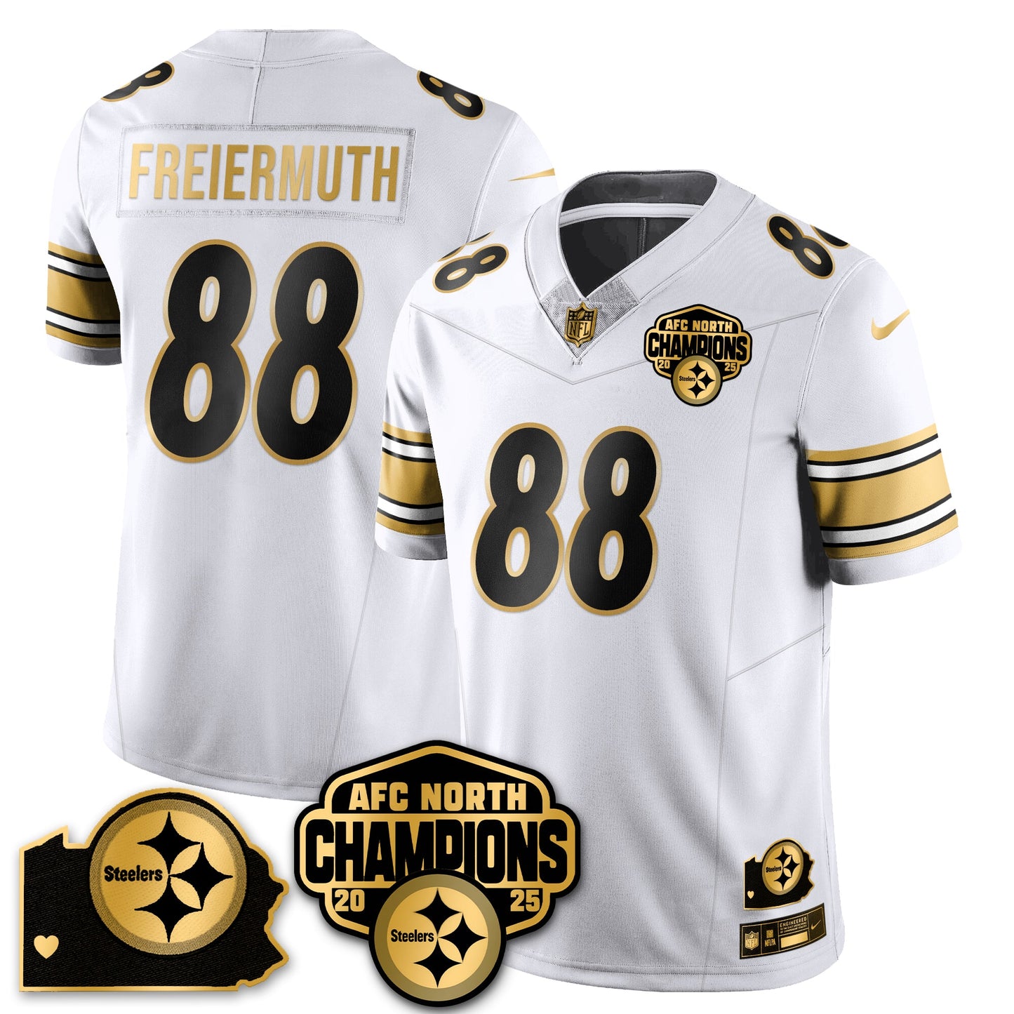 PIT AFC North Division Champions Vapor Limited Gold Jersey - All Stitched