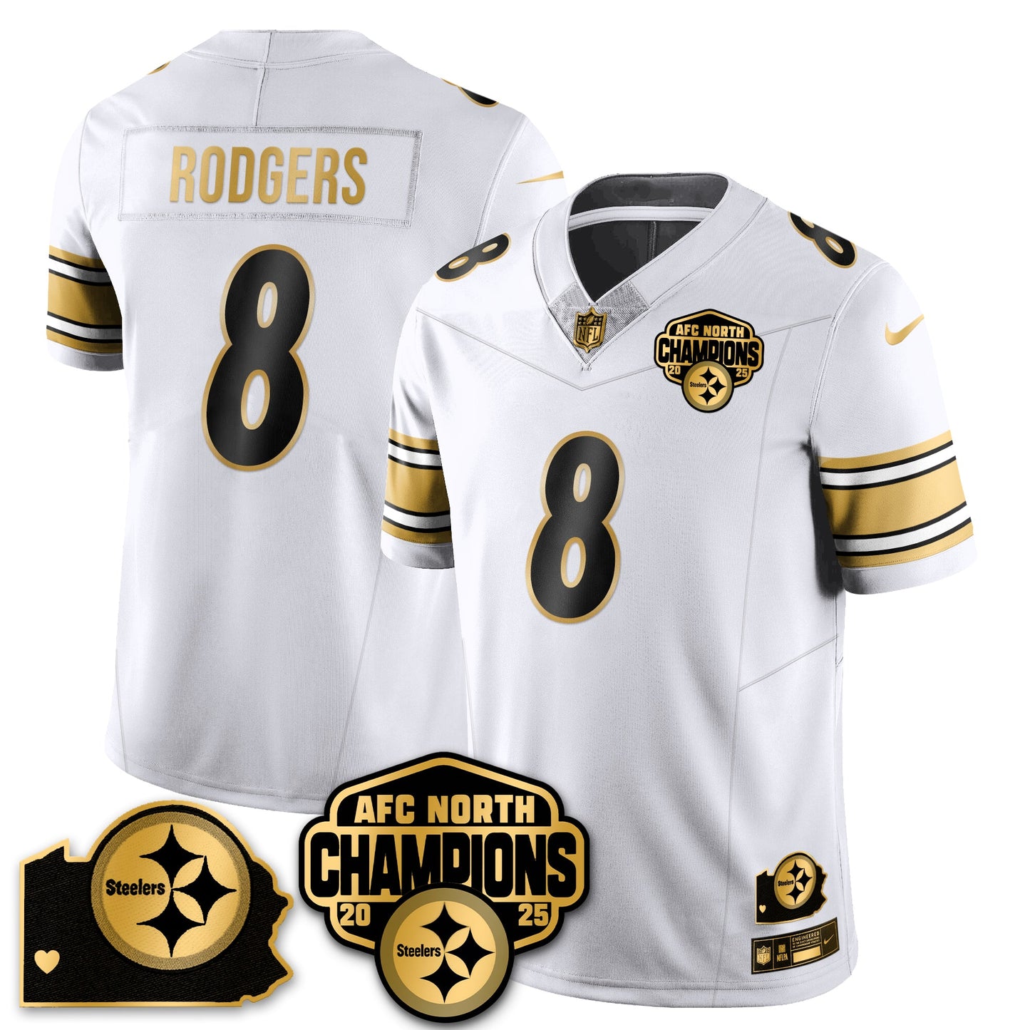 PIT AFC North Division Champions Vapor Limited Gold Jersey - All Stitched