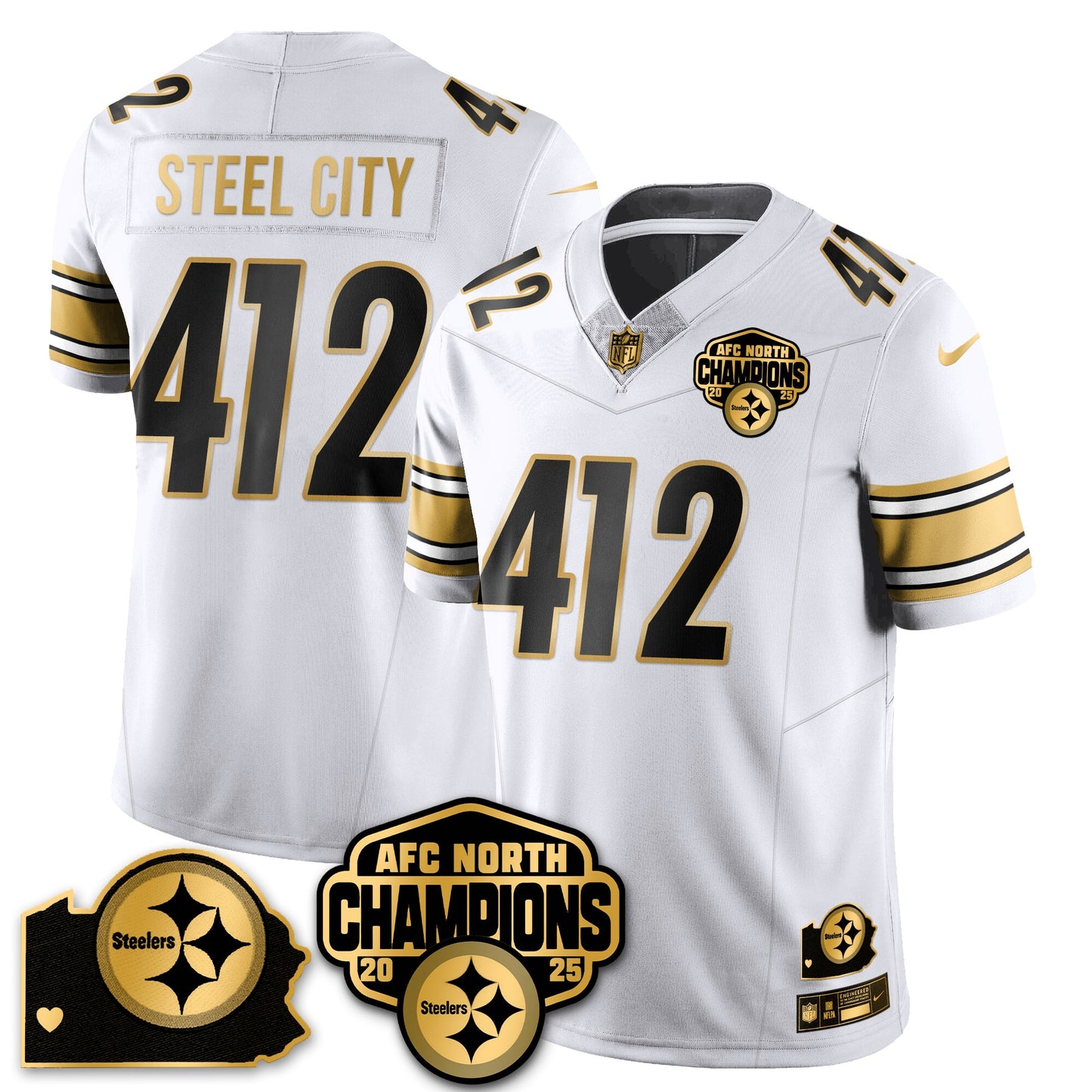PIT AFC North Division Champions Vapor Limited Gold Jersey - All Stitched
