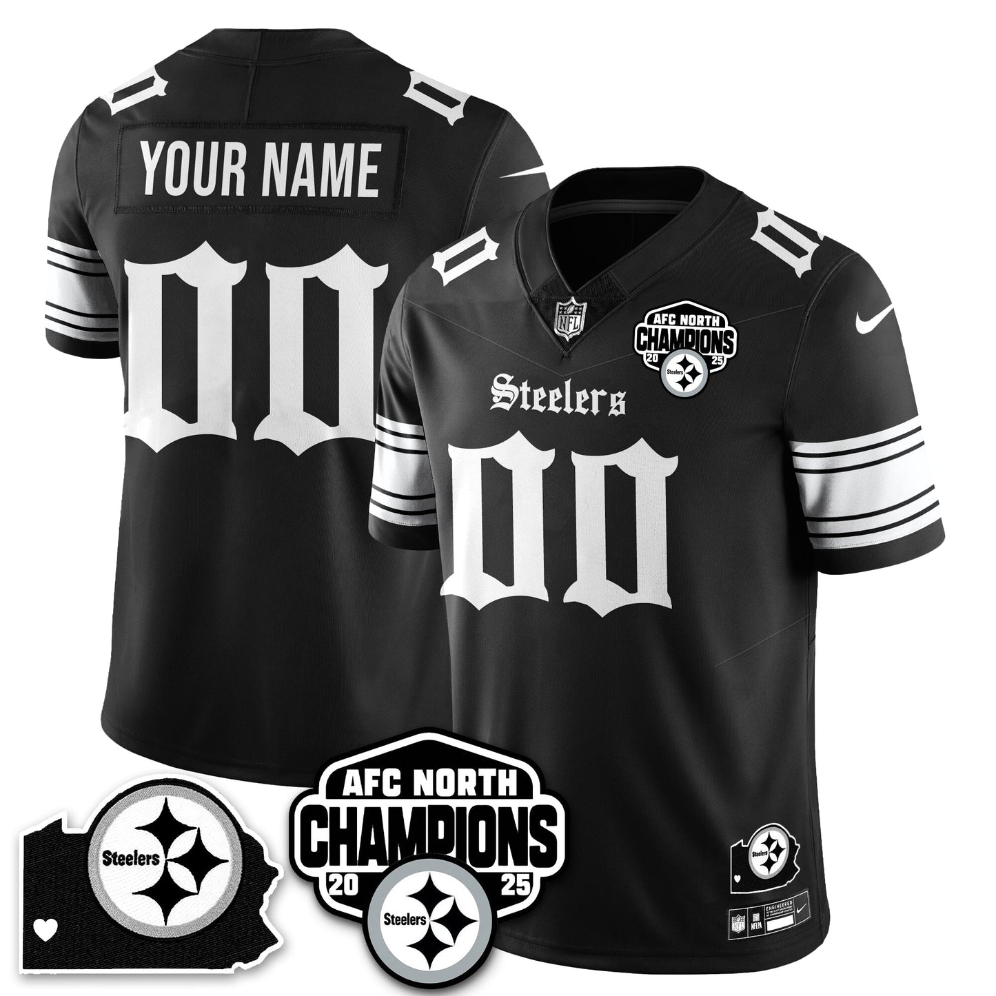 PIT Gothic AFC North Division Champions Vapor Limited Custom Jersey