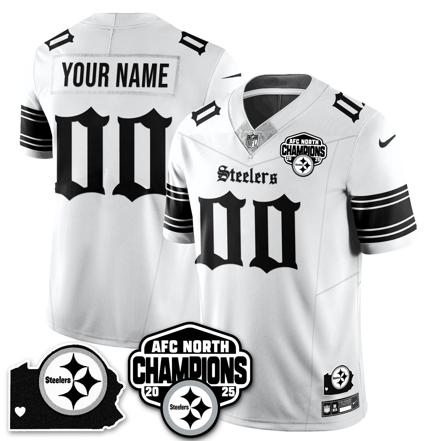 PIT Gothic AFC North Division Champions Vapor Limited Custom Jersey