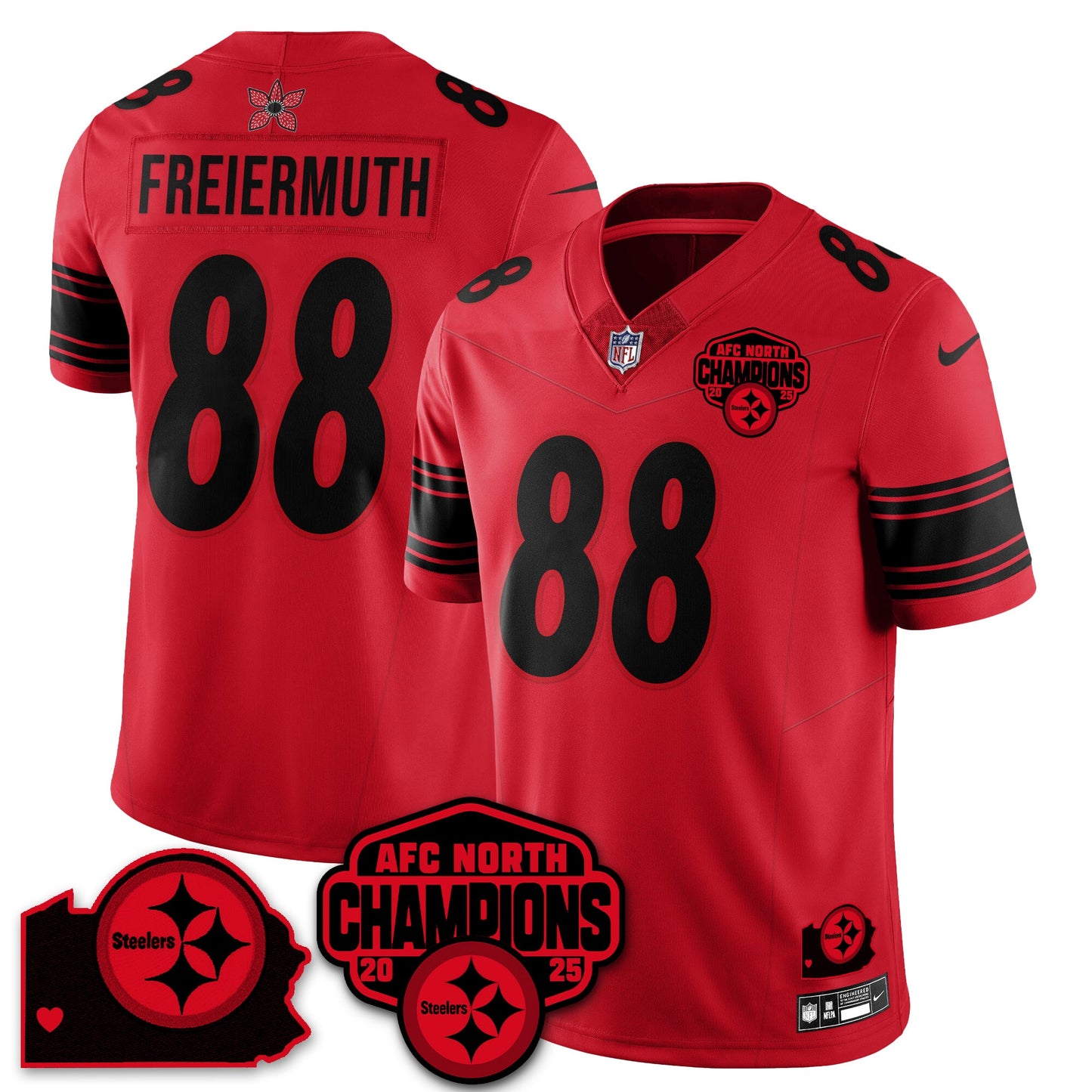 PIT Stranger Things AFC North Division Champions Vapor Limited Jersey - All Stitched