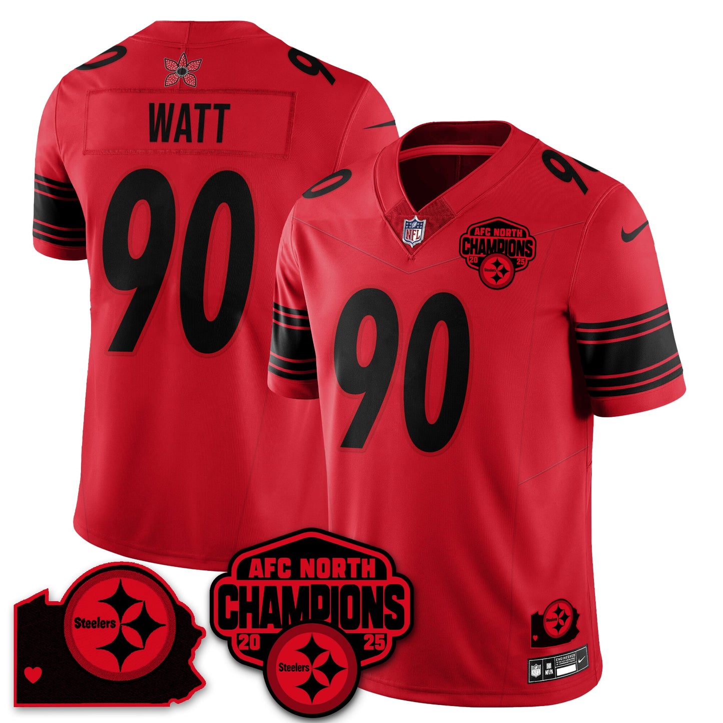 PIT Stranger Things AFC North Division Champions Vapor Limited Jersey - All Stitched