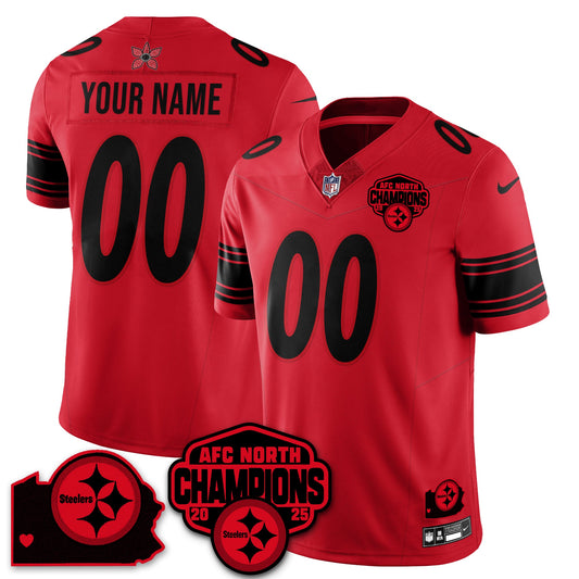 PIT Stranger Things AFC North Division Champions Vapor Limited Custom Jersey - All Stitched