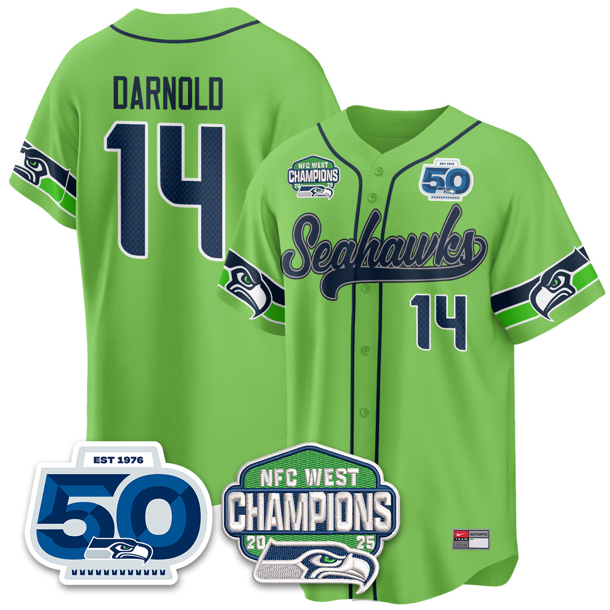 SEA NFC West Division Champions Vapor Limited Baseball Jersey - All Stitched