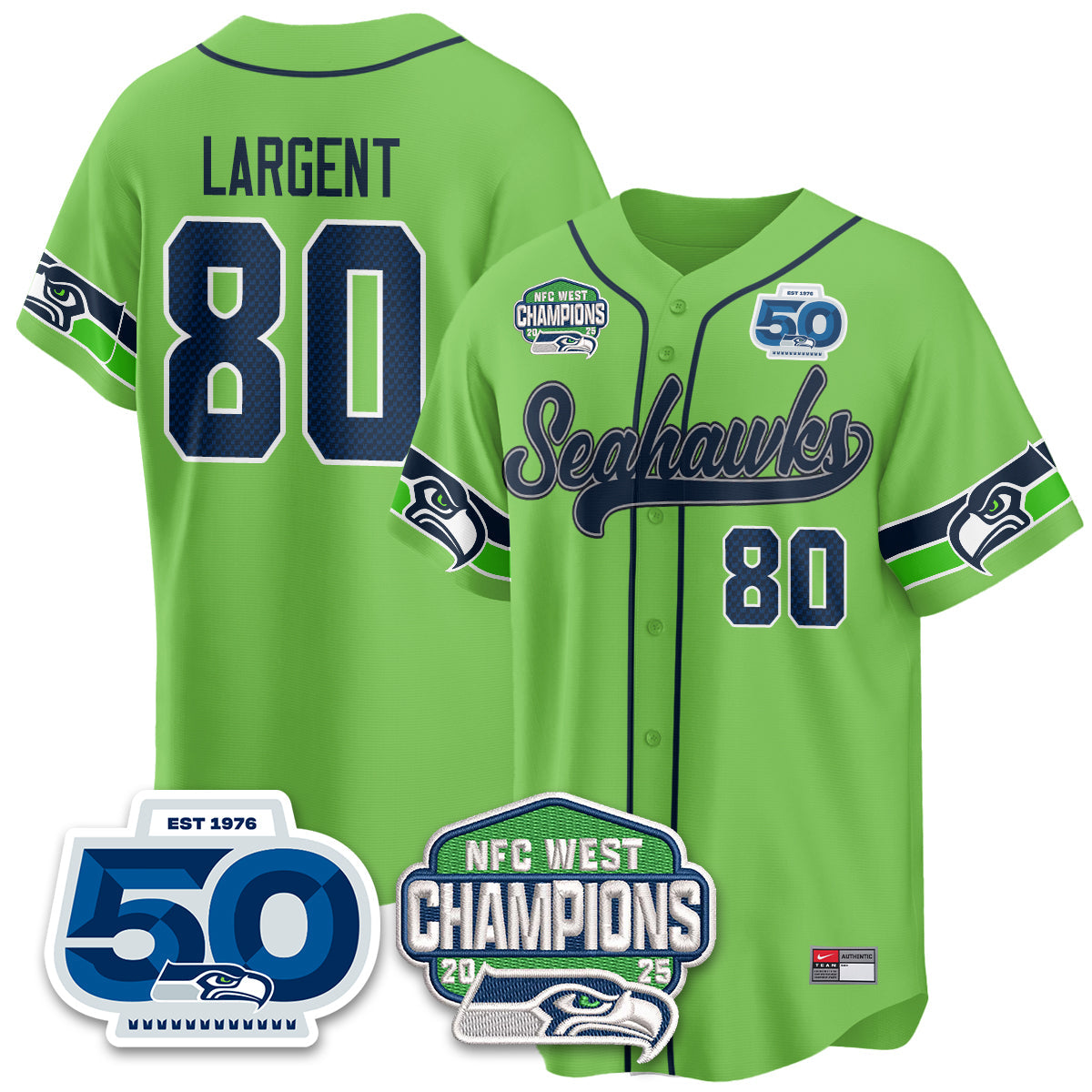 SEA NFC West Division Champions Vapor Limited Baseball Jersey - All Stitched
