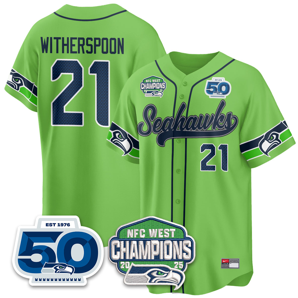 SEA NFC West Division Champions Vapor Limited Baseball Jersey - All Stitched