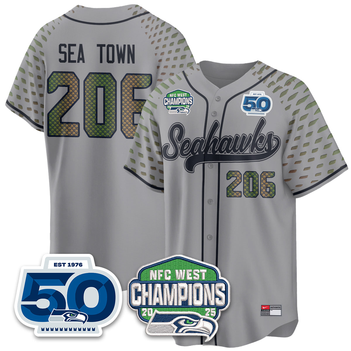 SEA NFC West Division Champions Vapor Limited Baseball Jersey - All Stitched