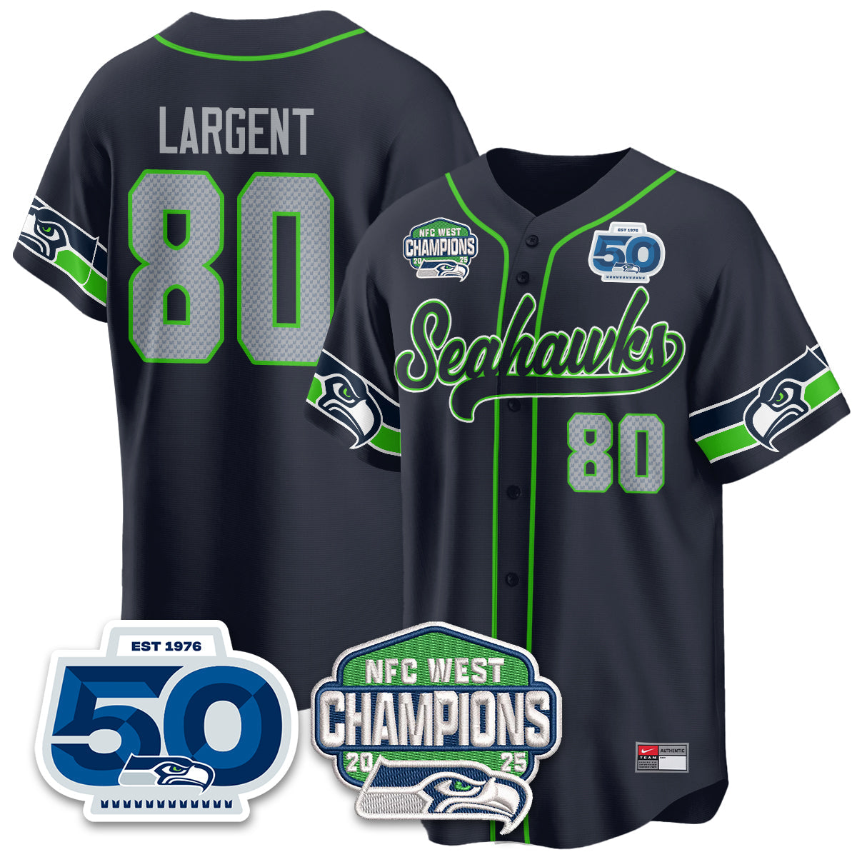 SEA NFC West Division Champions Vapor Limited Baseball Jersey - All Stitched