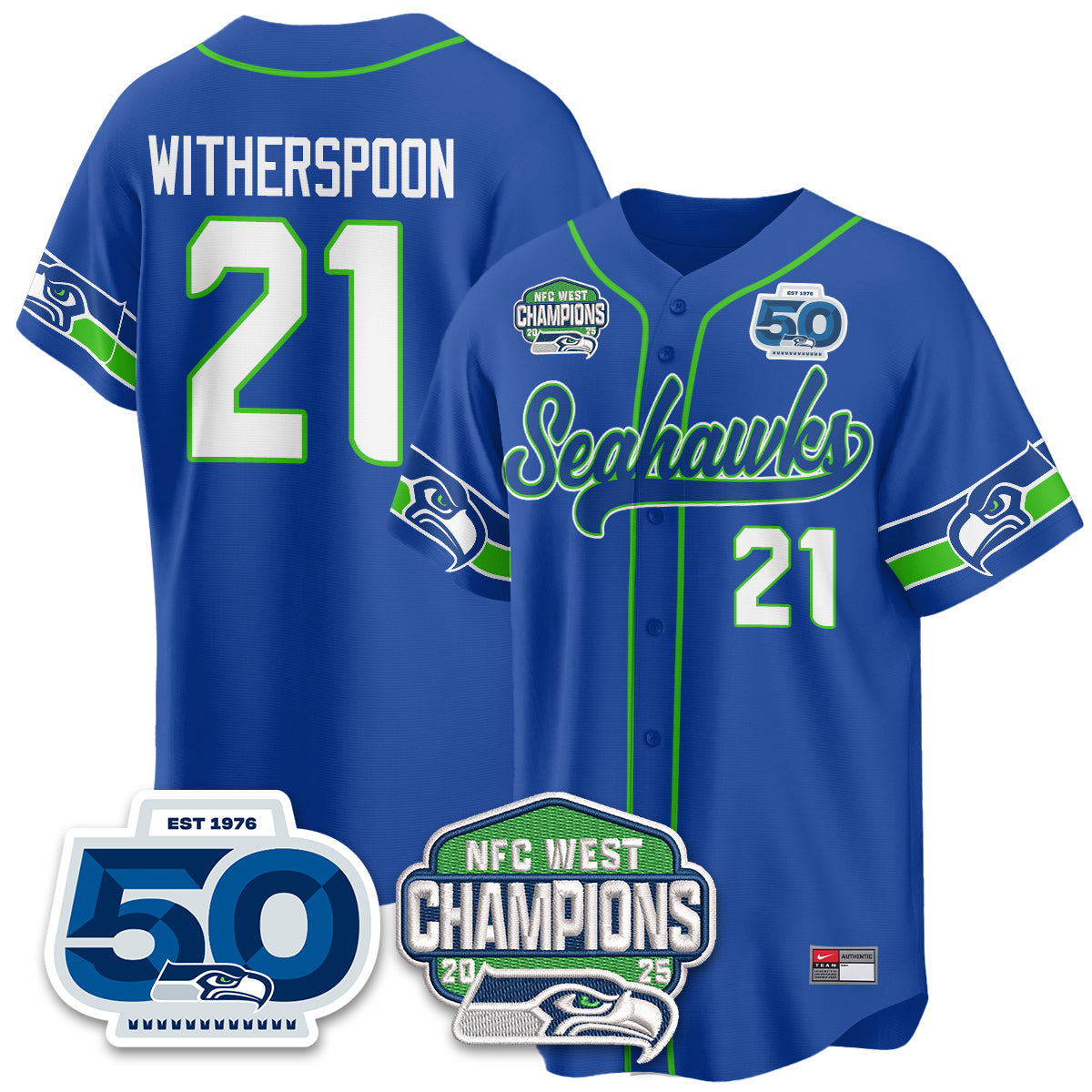 SEA NFC West Division Champions Vapor Limited Baseball Jersey - All Stitched