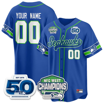 Custom SEA NFC West Division Champions Vapor Limited Baseball Jersey - All Stitched
