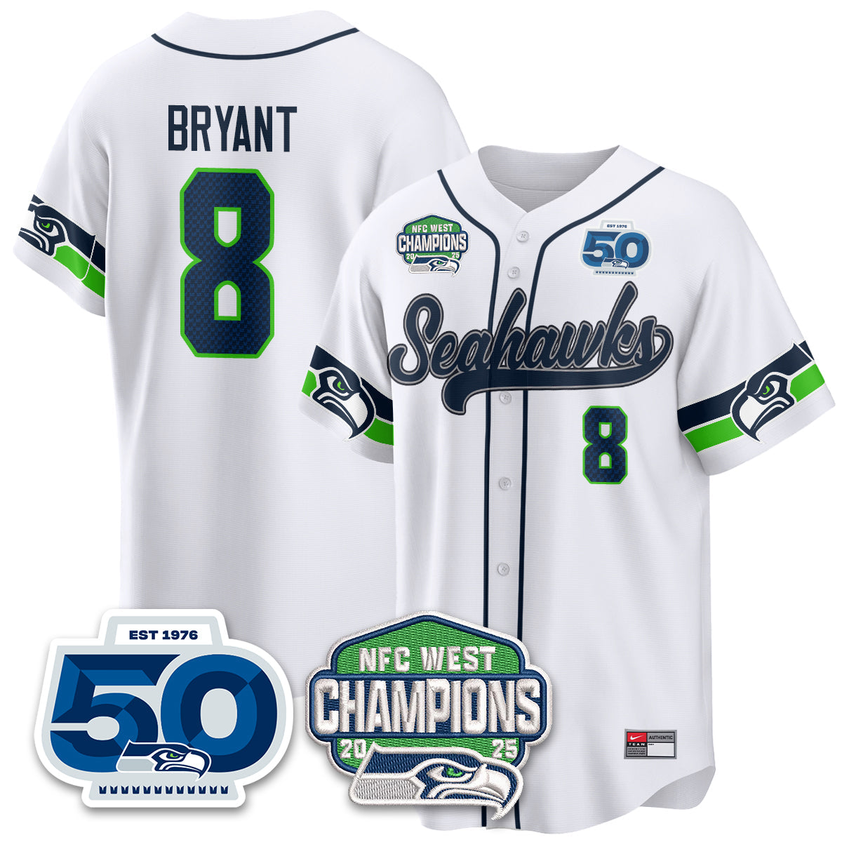 SEA NFC West Division Champions Vapor Limited Baseball Jersey - All Stitched