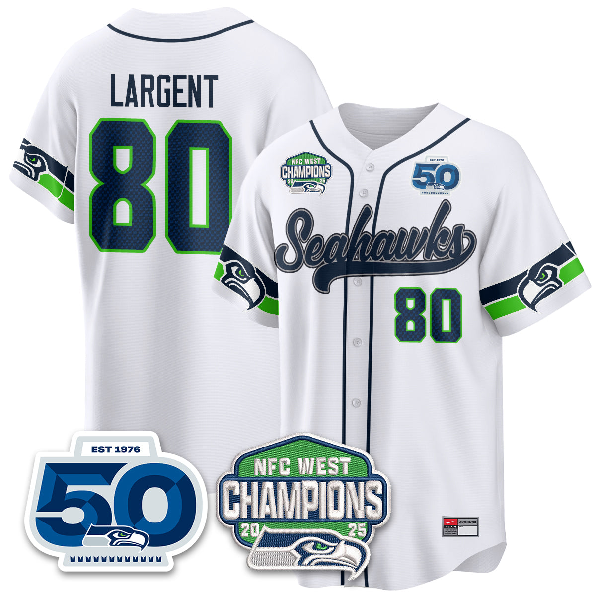 SEA NFC West Division Champions Vapor Limited Baseball Jersey - All Stitched