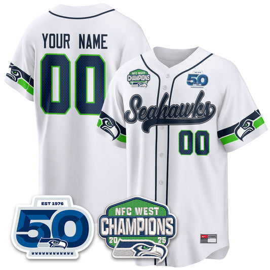 Custom SEA NFC West Division Champions Vapor Limited Baseball Jersey - All Stitched