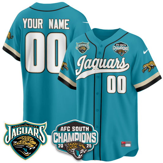 Custom JAX AFC South Division Champions Vapor Limited Throwback Baseball Jersey - All Stitched