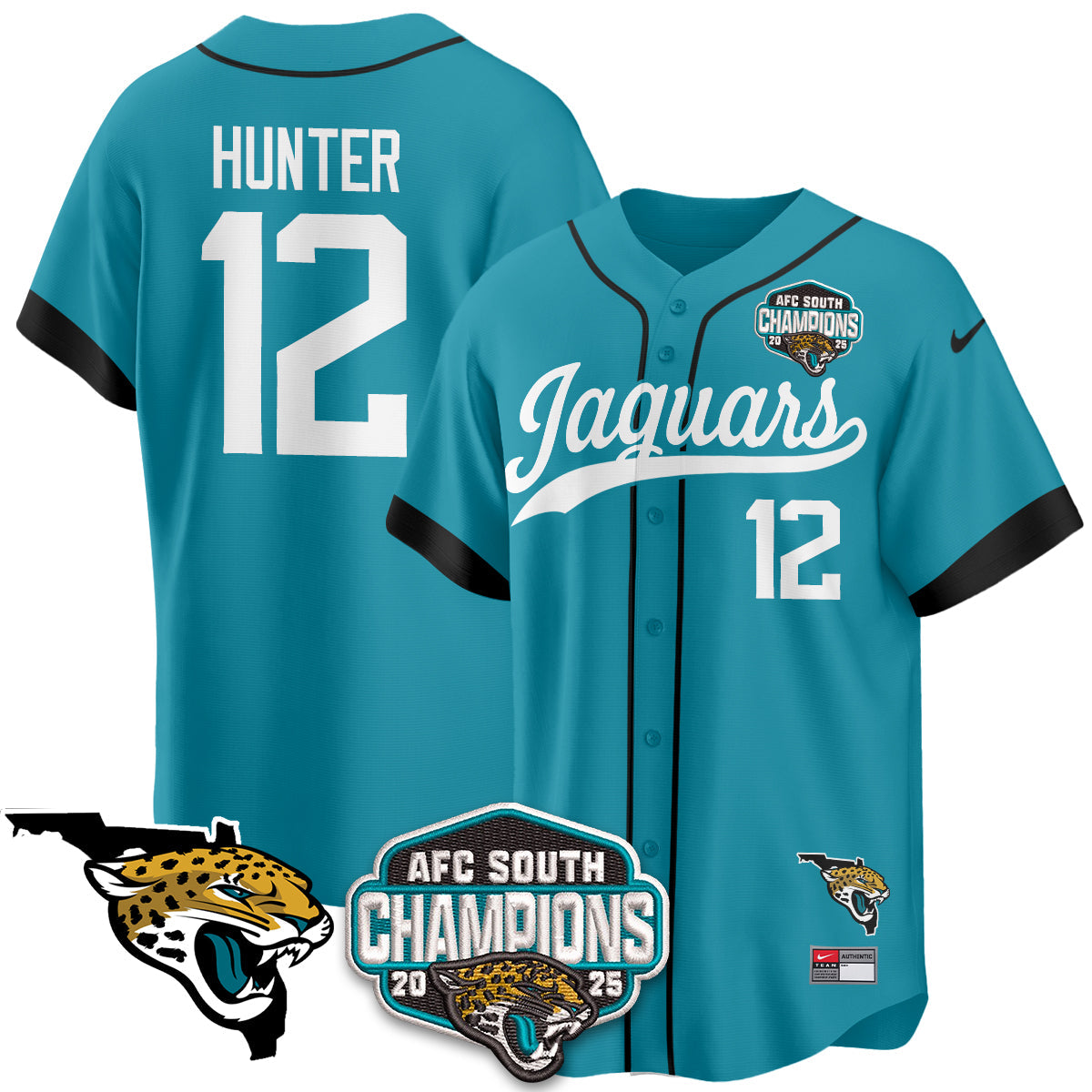JAX AFC South Division Champions Vapor Limited Baseball Jersey - All Stitched