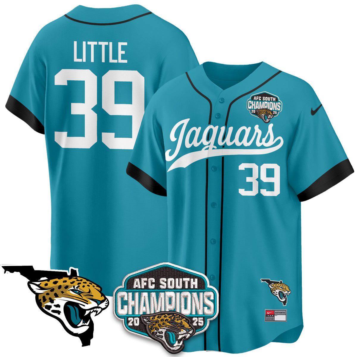 JAX AFC South Division Champions Vapor Limited Baseball Jersey - All Stitched