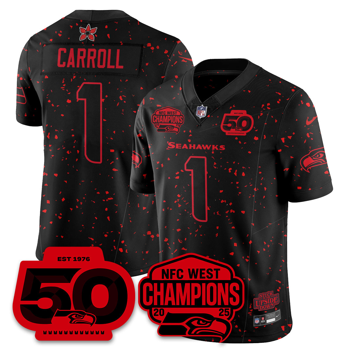 SEA Stranger Things NFC West Division Champions Vapor Limited Jersey - All Stitched
