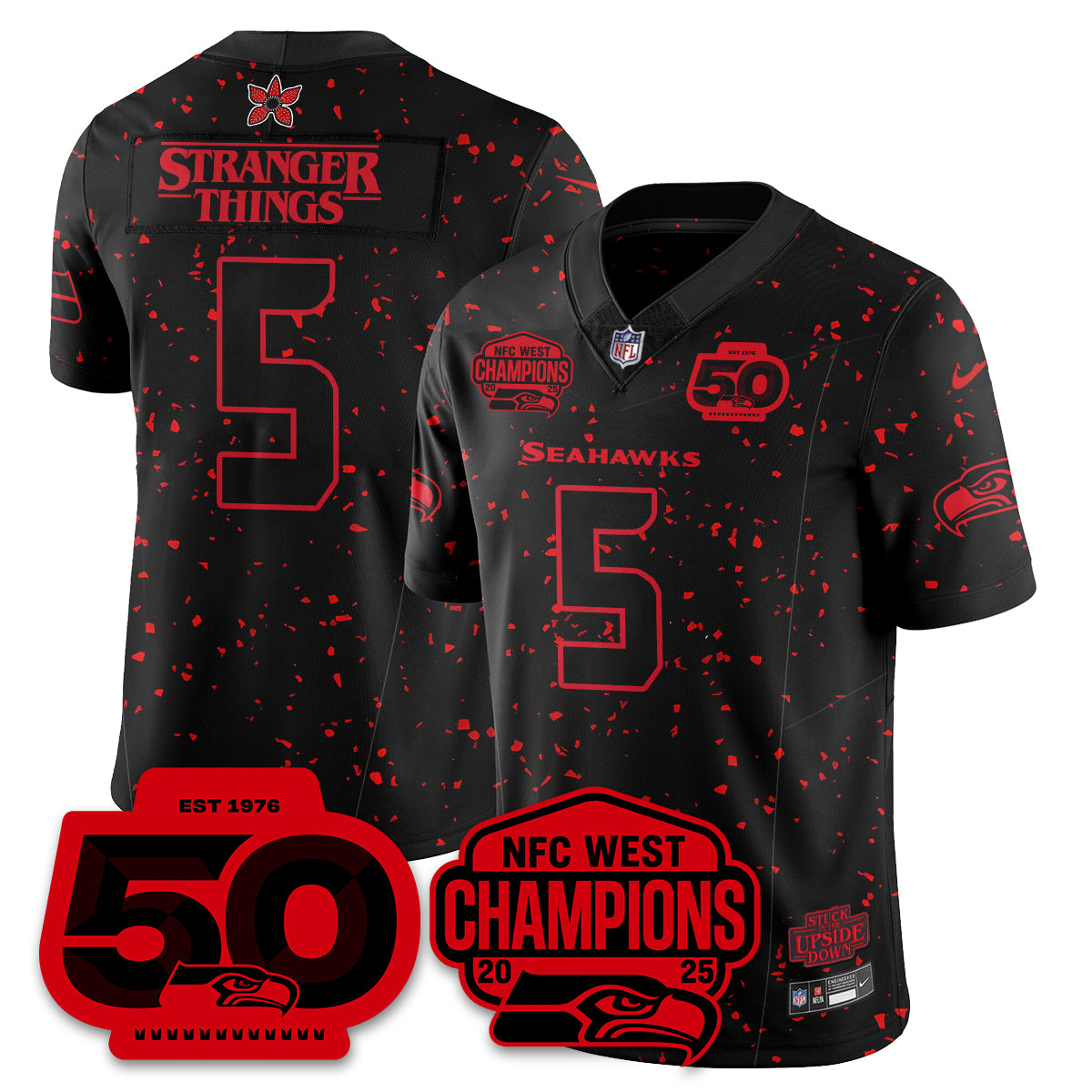 SEA Stranger Things NFC West Division Champions Vapor Limited Jersey - All Stitched