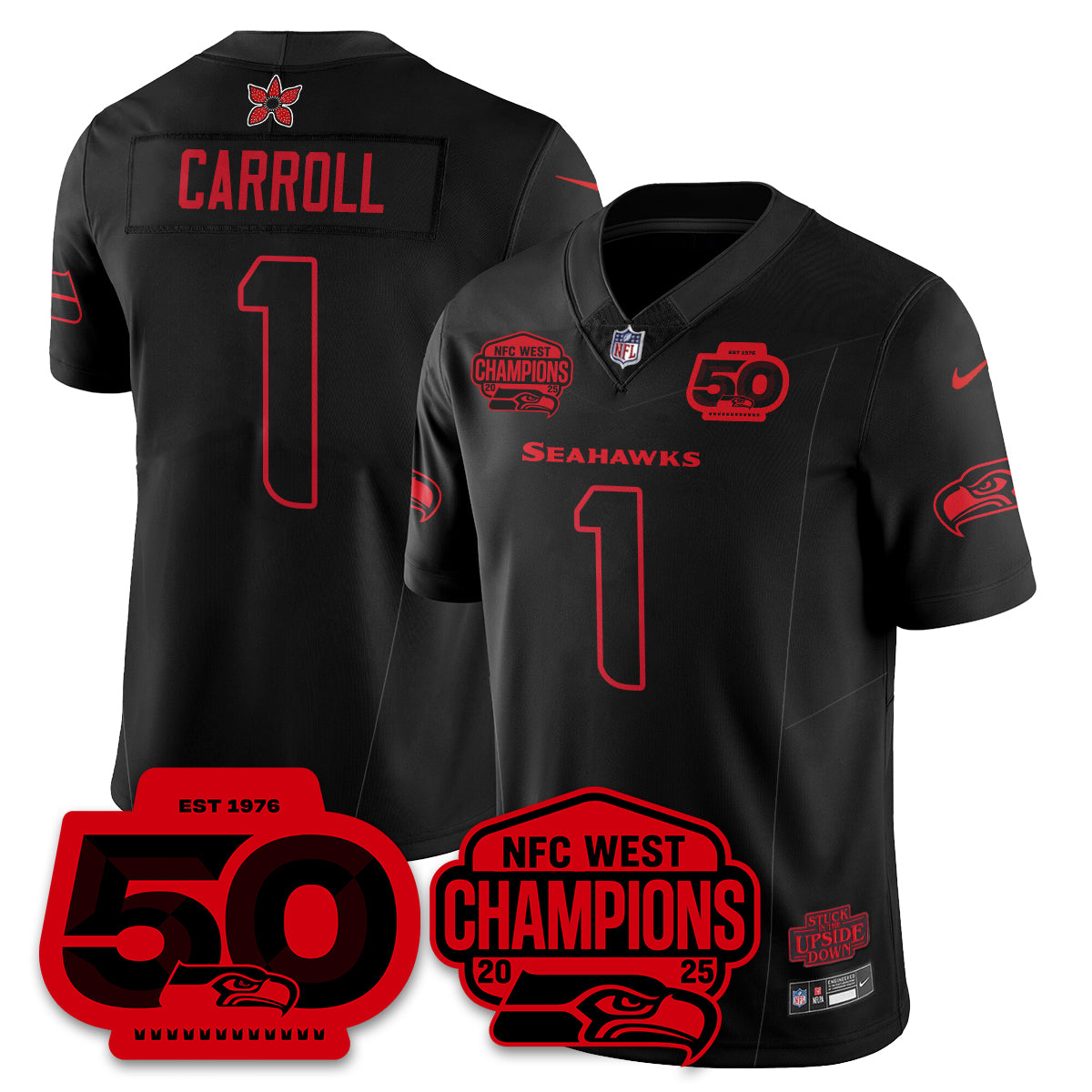 SEA Stranger Things NFC West Division Champions Vapor Limited Jersey - All Stitched