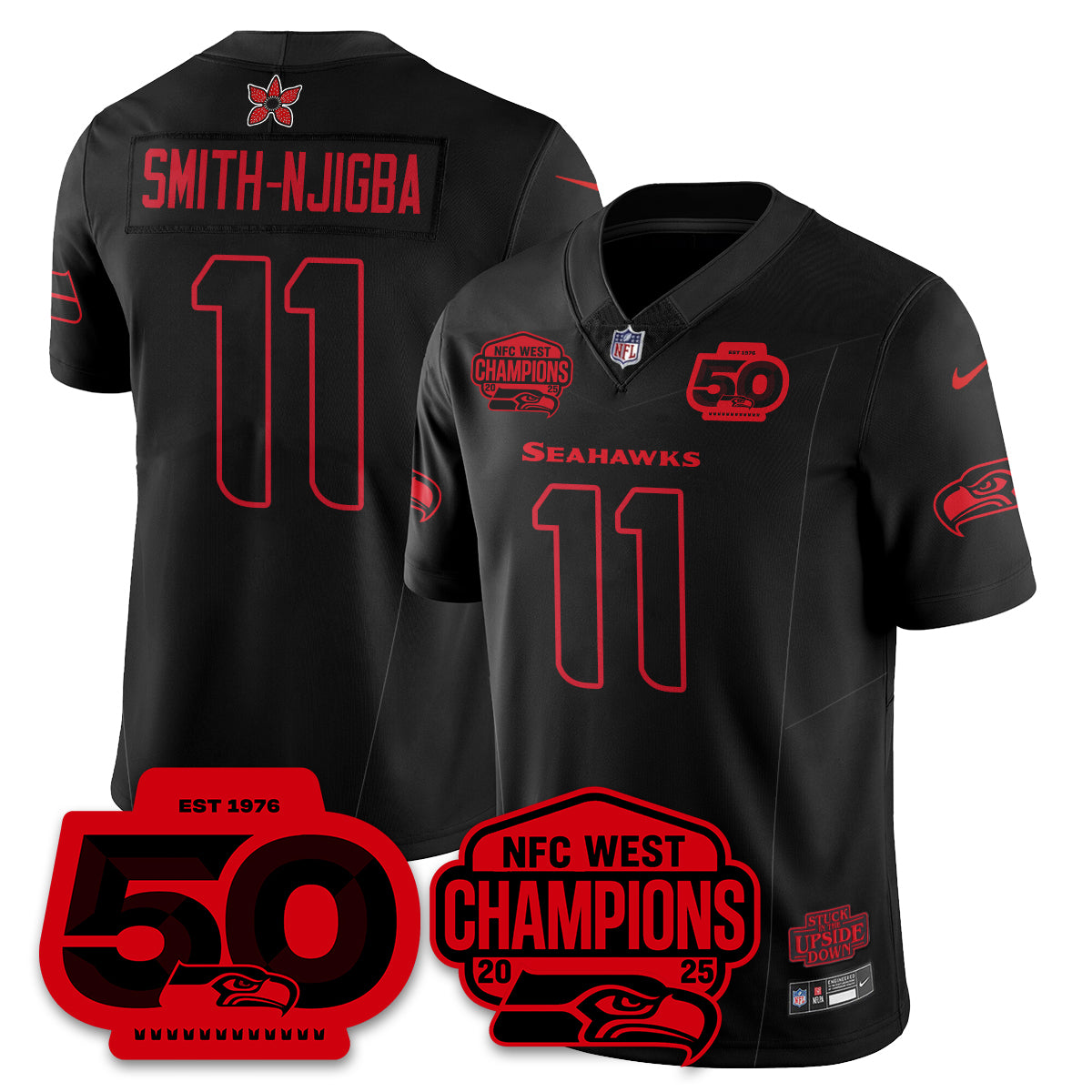 SEA Stranger Things NFC West Division Champions Vapor Limited Jersey - All Stitched
