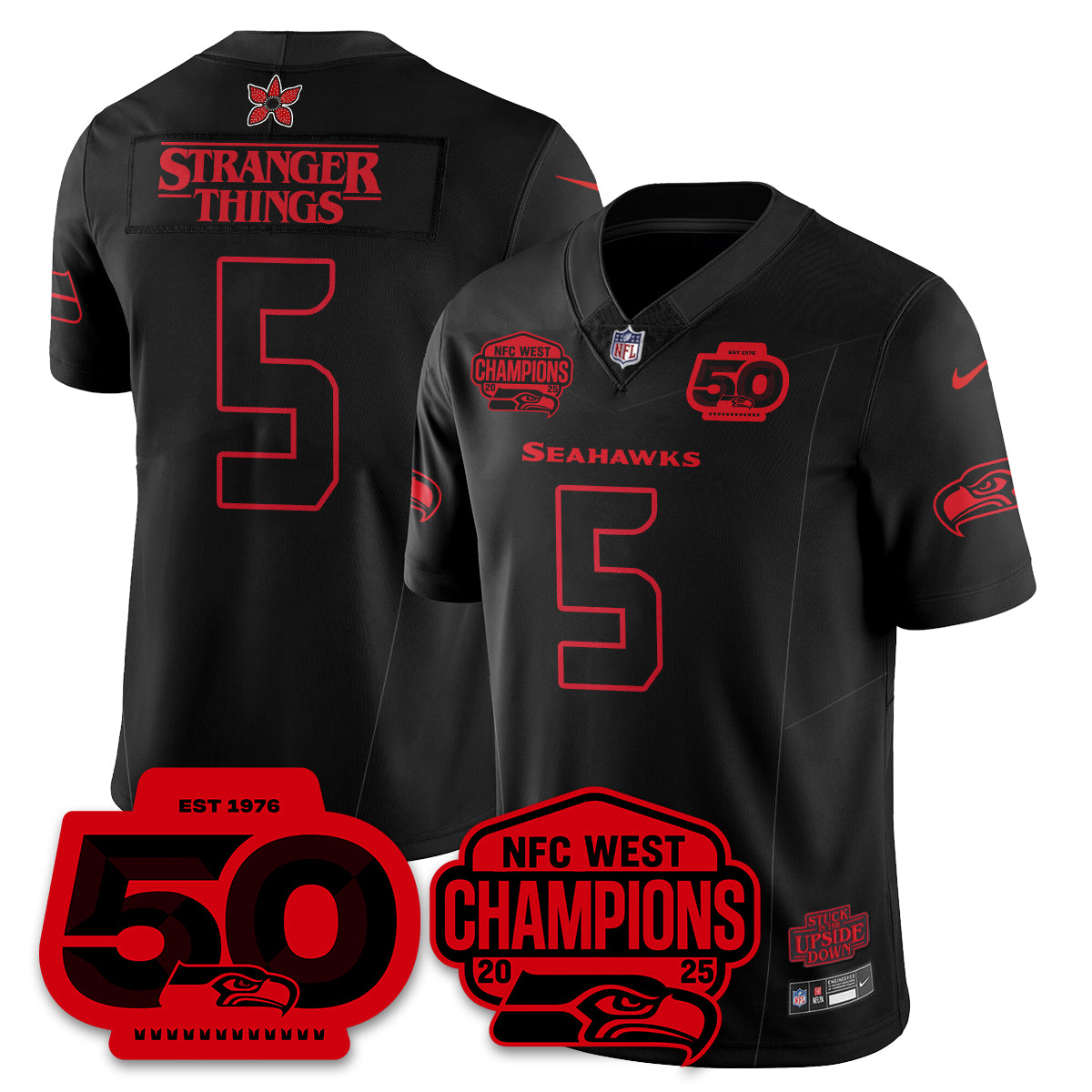 SEA Stranger Things NFC West Division Champions Vapor Limited Jersey - All Stitched