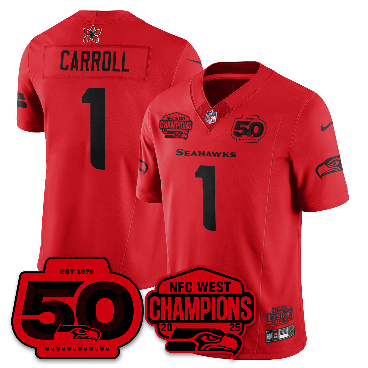 SEA Stranger Things NFC West Division Champions Vapor Limited Jersey - All Stitched