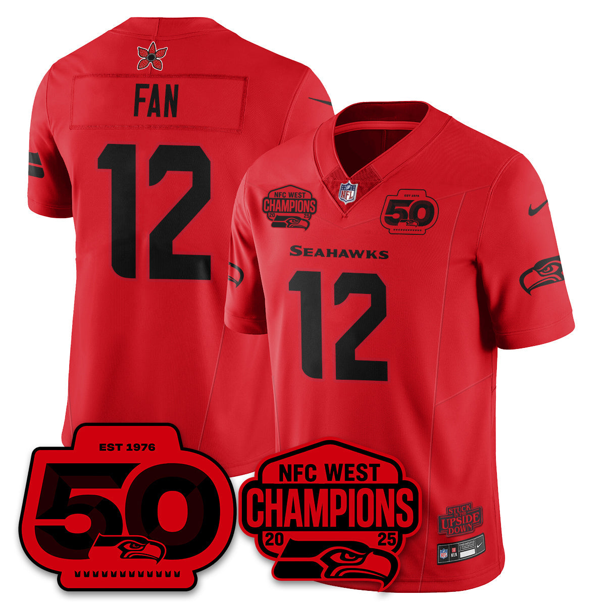 SEA Stranger Things NFC West Division Champions Vapor Limited Jersey - All Stitched