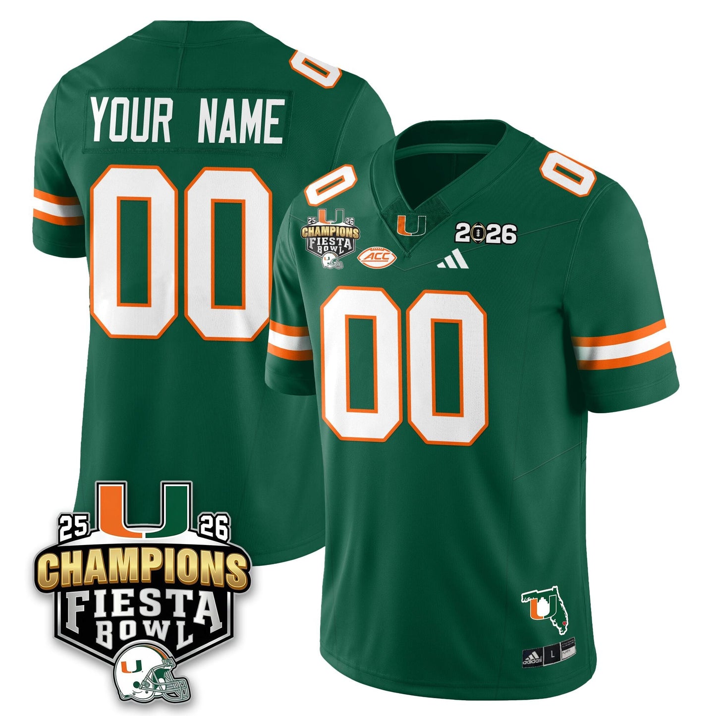 Custom MIA Football Vapor Limited Jersey V3 - Fiesta Bowl Champions