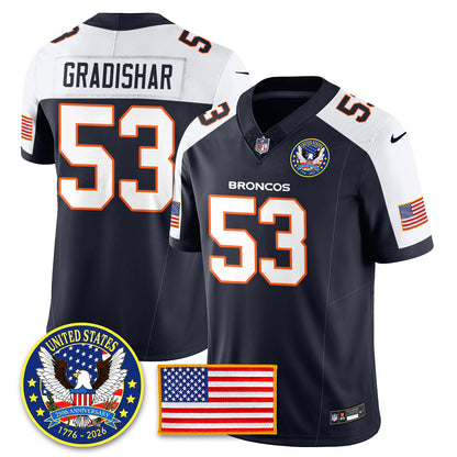 DEN Throwback "United States 250th Anniversary Patch" Vapor Limited Jersey - All Stitched