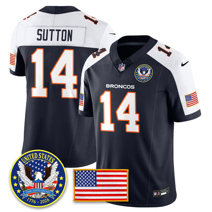 DEN Throwback "United States 250th Anniversary Patch" Vapor Limited Jersey - All Stitched