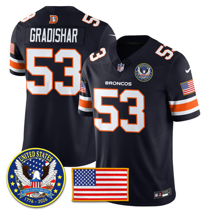 DEN Throwback "United States 250th Anniversary Patch" Vapor Limited Jersey - All Stitched