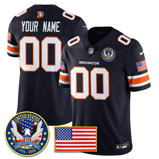 DEN Throwback "United States 250th Anniversary Patch" Vapor Limited Custom Jersey - All Stitched