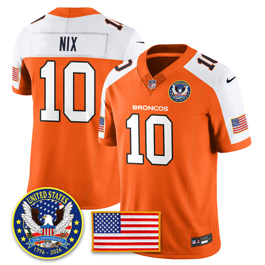 DEN Throwback "United States 250th Anniversary Patch" Vapor Limited Jersey - All Stitched